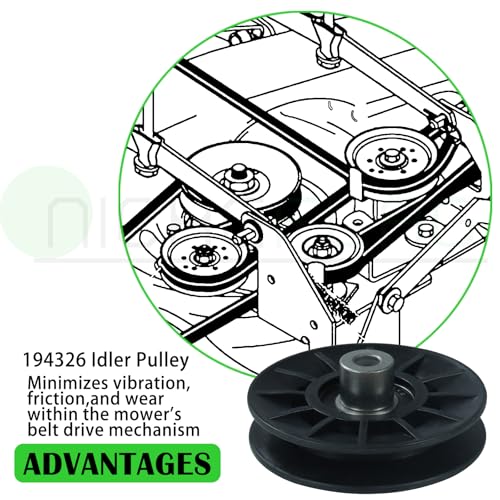 2 Pack 532194326 Idler Pulley with 532194327 Idler Pulley - color: A29 2x532194326+1x532194327+1/2x92 Belt