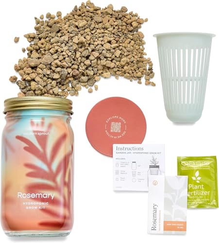 Modern Sprout Mason Garden Jar-Self-Watering Kit - Lavender+Rosemary - color: Lavender+rosemary, size: Garden Jars