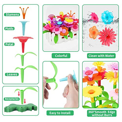 CENOVE Birthday Toys Gifts for 3 4 5 6 Years Old Boys Girls,Upgrade DIY Flower Garden Building Toy,STEM Educational Kids Toys Preschool Kindergarten Arts and Crafts Toy - color: Multicolor