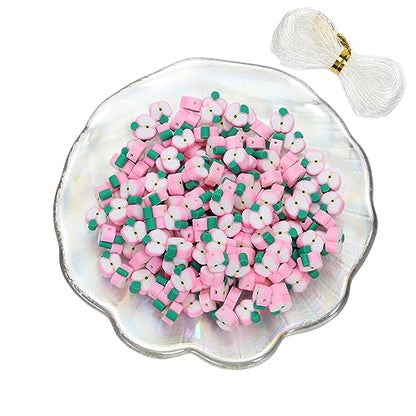 100pcs Apple Polymer Clay Spacer Beads for Women Jewelry Making DIY Bracelet Necklace Hair Clip Accessories (Apple) - color: Apple