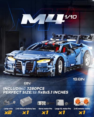 1/10 M4 Remote Control Car Building Kit with Light Motor Battery
