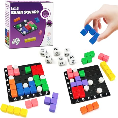 The Brain Square STEM Puzzle Game, 160000+ Solutions Match Blocks Dice Game - color: 2_player