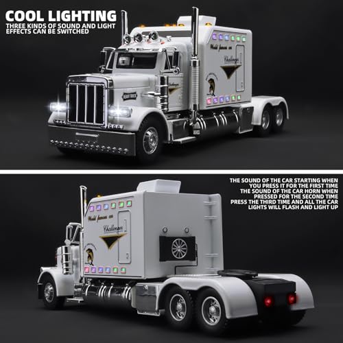 OANMYJJO Semi Truck Toys for Kids Boys Heavy Trucks Model, Toy Trucks - color: White