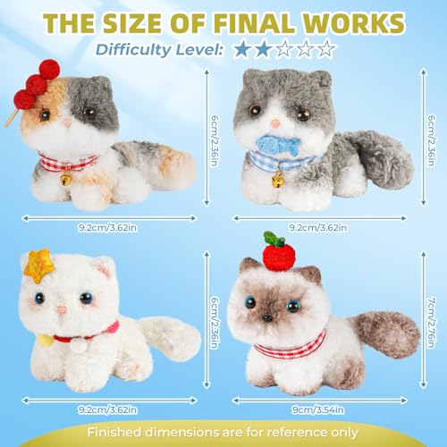 Pipe Cleaners Craft kit, A Pipe Cleaner kit Suitable for Beginners. It Includes a Kits for Making the Shapes of 4 Animal and Comes with Simple and Easy-to-Understand Video tutorials(4pack cat)