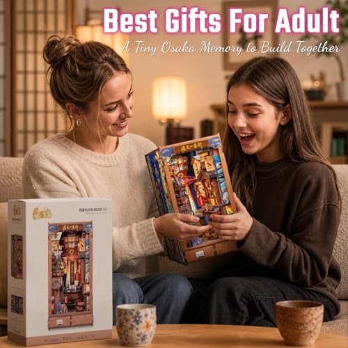 Fsolis Japanese Book Nook Kit - DIY Miniature House Kit for Adults - color: Tsutenkaku Ichiban Street