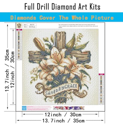 CHWGLFGG 5D Cross Diamond Art Kits for Adults Beginners 13.7X13.7Inch - color: JK676-A