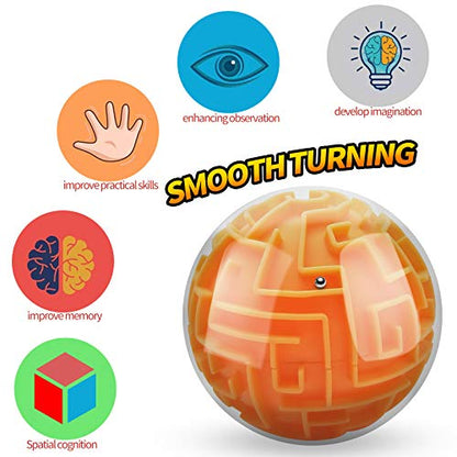 3D Maze Ball Puzzle Games Toys for Kids Age 6 7 8+ Boys Girls Gifts Ideas - color: Orange