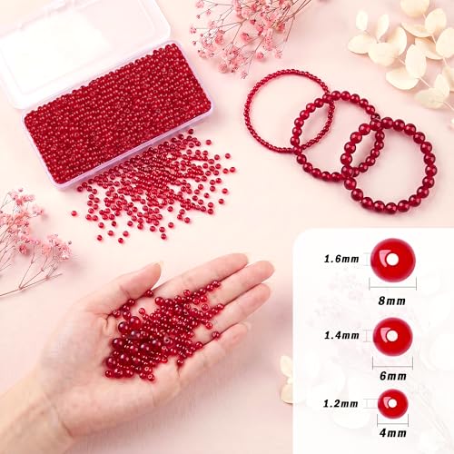 1000Pcs 4mm White Round Glass Beads for Necklaces - color: White, size: 4mm 1000pcs