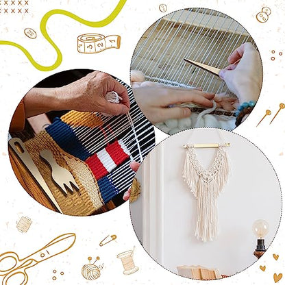 Thyle 6 Sets Wooden Weaving Loom Kit for Beginners with Needles, Comb