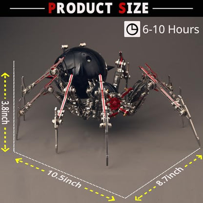 3D Metal Puzzles for Adults,3D Spider Metal Model Kits Metal Building Kit - color: Black and Red