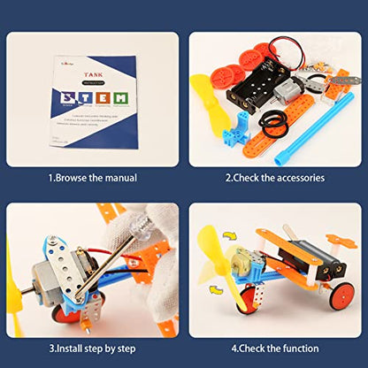 STEM Science Kits for Kids 8-12, 5-in-1 STEM Toy Engineering Motor Car Kits