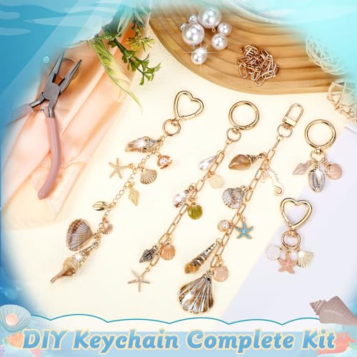 Highergo 717 Pcs Beach Charms Lip Gloss Keychain Making Kit DIY Craft - style: Beach