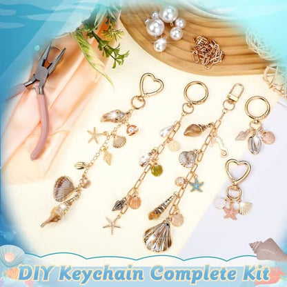 Highergo 717 Pcs Beach Charms Lip Gloss Keychain Making Kit DIY Craft - style: Beach