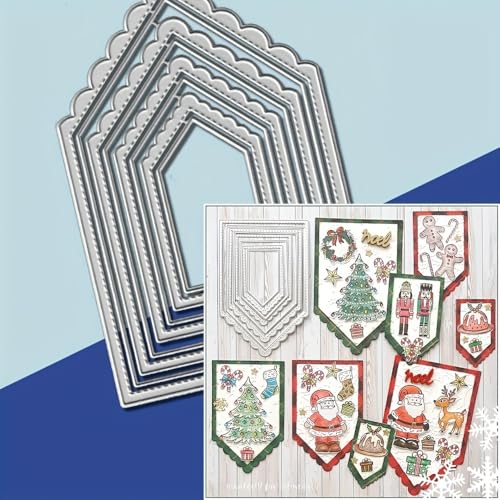 Lapoo Geometric Cutting Die for Scrapbooking - Durable, Cut Stencils for DIY Scrapbook Photo Album Decorative Paper Card, Card Making Supplies (Conical 5.5 x 3.6 in) - style: Conical 5.5 x 3.6 in