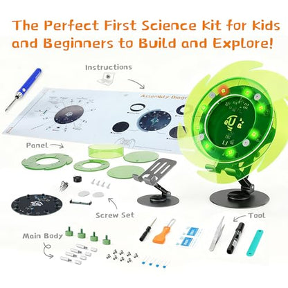 eUda+ STEM Interactive Lucky Wheel for 12-14-16-18+ Craft Kits for Teens 14-16 Stem Build Kits Ages 15-18 Physics Kits for 13-15 Year Old Soldering Practice Kit for Beginners (Soldering Version, RRM) - size: Round-Rumble Meow (RRM)