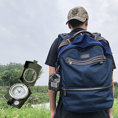AOFAR Military Compass,AF-4580 Lensatic Sighting, Waterproof and Shakeproof with Map Measurer Distance Calculator, Pouch for Camping, Hiking - color: Camouflage