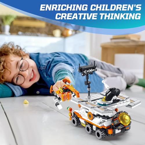 Mars Rover Building Blocks Set for Boys Ages 6-12, 25-in-1 Space Toys for Kids to Assemble a Big Mars Rover or 12 Small Different Space Probe, Best Present for Boys and Girls Aged 8-14 (556PCS)