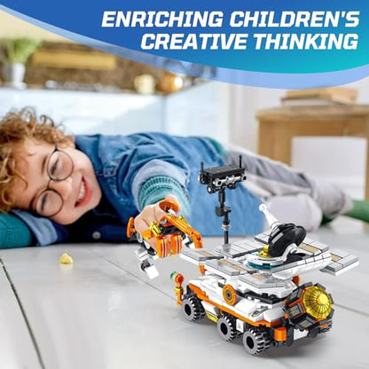 Mars Rover Building Blocks Set for Boys Ages 6-12, 25-in-1 Space Toys for Kids to Assemble a Big Mars Rover or 12 Small Different Space Probe, Best Present for Boys and Girls Aged 8-14 (556PCS)