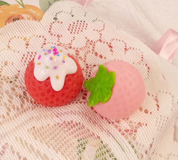Strawberry Taba Squishy Kit Mold+Silicone Gel+Powder - color: Strawberry