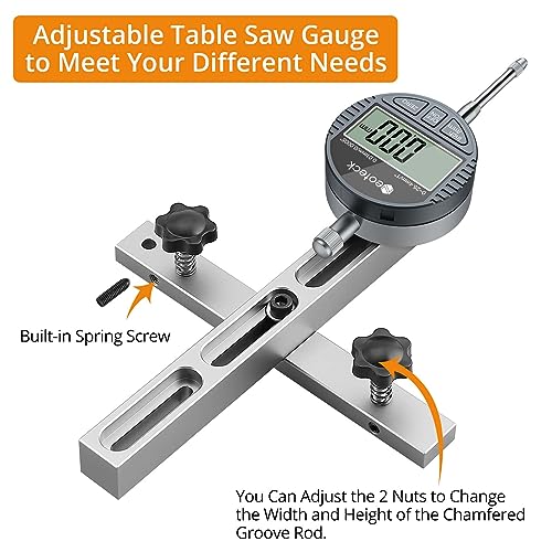 Neoteck 0-1"/0.0005" Digital Table Saw Gauge for 3/4" Miter Slot or More - color: Silver