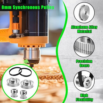 12V-24V DC Geared Motor Kit (3500-7000 RPM High Speed), Permanent Magnet Motor with Speed Controller, GT2 Synchronous Pulleys and Timing Belt Set for DIY Projects(Without Screw Thread) - style: Without Screw Thread