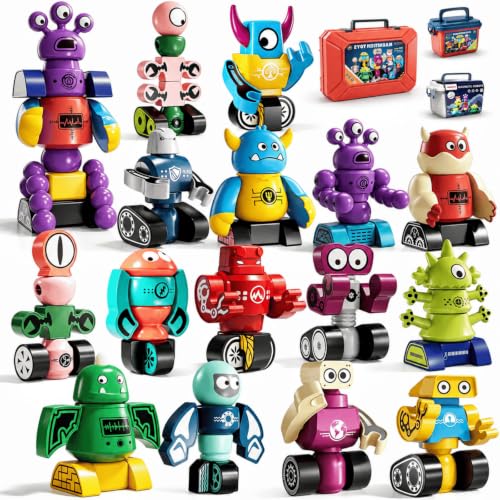 Magnets Robot Building Toys - 106 PCS Monsters Stacking Blocks Set with Box