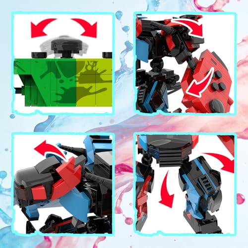 781 PCS Transforming Game Controller Robot Building Kit, 2-in-1 Retro Mecha Building Blocks Set, Gift for Boys, Adults & Collectors, Birthday Room Decor Supplies