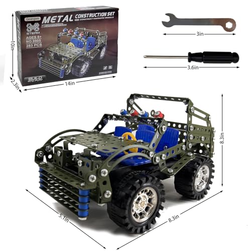 290 Pcs Metal Model Race Car & 283 Pcs Metal Model Car Kits, Erector Set, Building Toys, STEM Kits