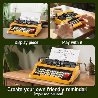 NEWABWN Retro Typewriter Building Set Compatible with Lego Mini Model - style: B