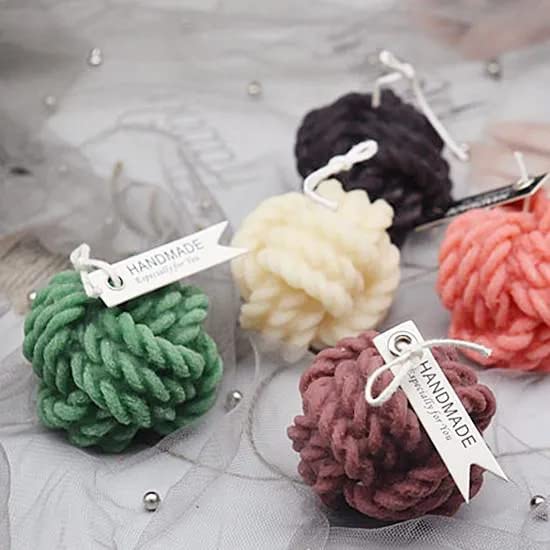 Candle Molds - Silicone Mold for Candles Making, DIY 3D Moulds for Soy Wax, Beeswax, Scented Candle, Valentine's Day Gifts (Knitted Ball) - color: Knitted ball