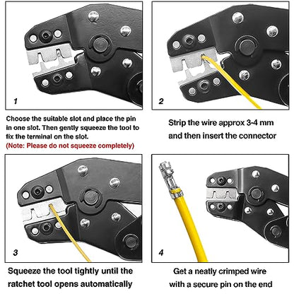 Taiss JST Crimping Tool,Dupont Crimping Tool,JST Crimper,Dupont Crimper,Ratcheting Wire Crimper for JST Connector XH 2.54mm,PH2.0,D-sub Terminals,(0.08-0.5mm² 28-20AWG) - style: JST Crimp Tool(0.08-0.5mm²)