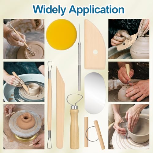 Amrules 8 Pcs Polymer Clay Sculpting Tools Kit for Adults, Light Yellow - color: Lightyellow-8Pcs