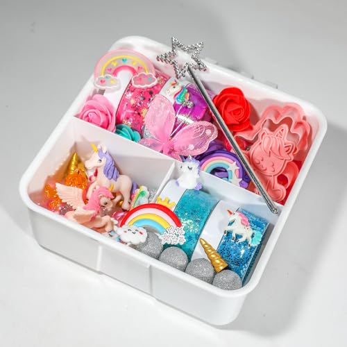 Playdough Kit – Holiday Sensory Play Set with Non-Toxic Dough, Santa Figures, Tree Decorations & Festive Accessories – Creative Play for Kids (Unicorn Playdough Kit) - style: Unicorn Playdough Kit