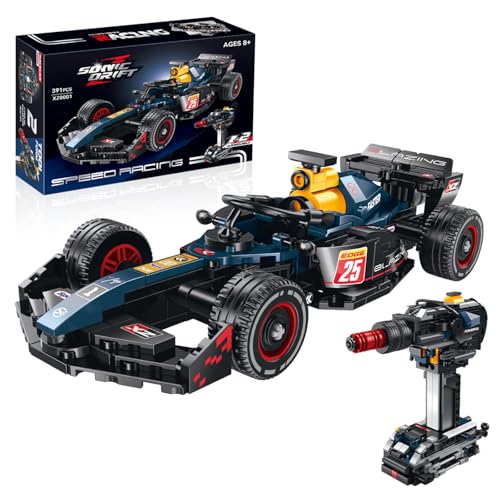 2IN1 Racing Car Building Blocks Set, MOC Speed Model Kit for Kids Ages 8+ and Adults, Creative Race Toy Gift for Boys & Girls (XZ0001) - color: Dark Bule
