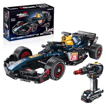 2IN1 Racing Car Building Blocks Set, MOC Speed Model Kit for Kids Ages 8+ and Adults, Creative Race Toy Gift for Boys & Girls (XZ0001) - color: Dark Bule