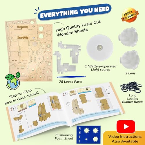 Smartivity DIY Microscope 100x Zoom STEM Toy for Kids 8-14 - style: 100x Microscope
