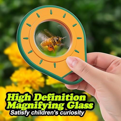 Camping Toys for Kids, Outdoor Observation Box Set, 10-Piece Nature Exploration Kit with Bug Container, Magnifier, Foldable Telescope, Bug Net, Safety Goggles, Ages 3-6 Birthday