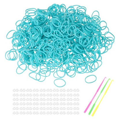 MECCANIXITY 1800 Pcs Loom Rubber Bands Kit with 75 Pcs S-Clips 3-Hooks Rubber Bands Refill Bracelet Making Kits for Weaving DIY Handcrafts Gift, Lake Blue - color: Lake Blue