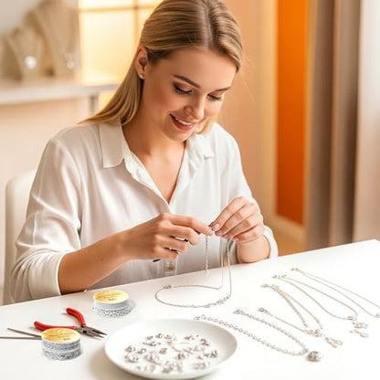 PP OPOUNT Silver Necklace Chains for Jewelry Making, 62.3 Feet 8 Rolls - color: Silver, size: 8 Rolls