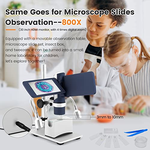 LM203S 4" HDMI Digital Microscope for Adults Soldering Coins