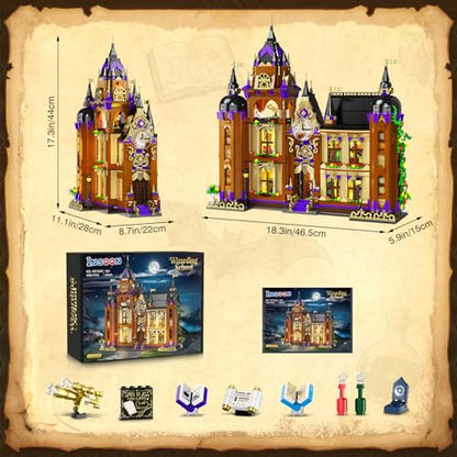 INSOON Magic School House Building Set with Lights for Adults, 3 in 1 Kit
