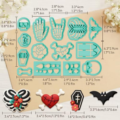 ORIGACH 14 Pcs Gothic Style Polymer Clay Cutters Set - style: Gothic Pattern
