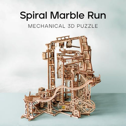 Wood Trick Spiral Wooden Marble Run 3D Wooden Puzzles for Adults to Build