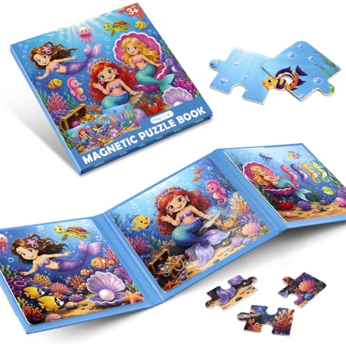 Biarek Mermaid Magnetic Puzzles for Kids 3-5, 37-Piece Travel Set - color: Mermaid - 37 Pieces