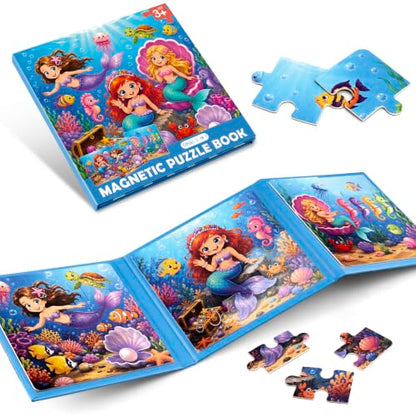 Biarek Mermaid Magnetic Puzzles for Kids 3-5, 37-Piece Travel Set - color: Mermaid - 37 Pieces