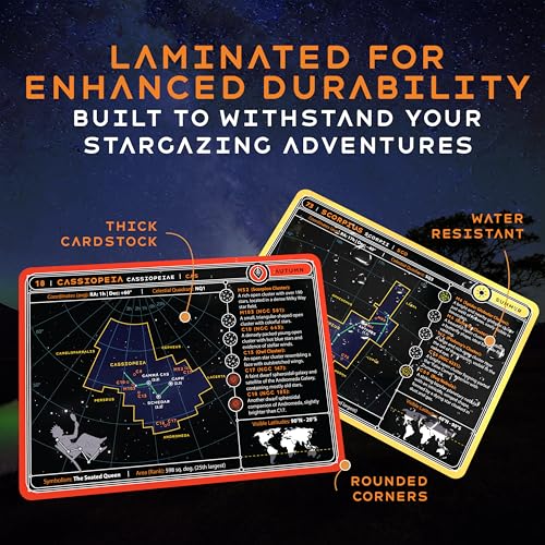 Stargazing Cards – Constellations, 88 Astronomy Flashcards