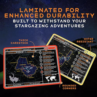 Stargazing Cards – Constellations, 88 Astronomy Flashcards