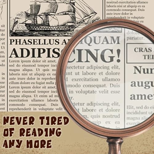 Yunsailing 2 Pack 10x Vintage Handheld Magnifying Glass