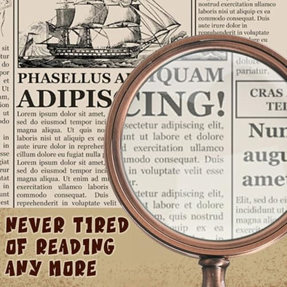 Yunsailing 2 Pack 10x Vintage Handheld Magnifying Glass