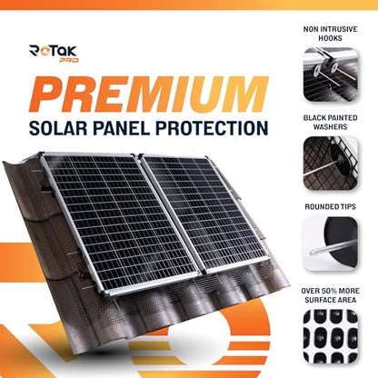 ROTAK Critter Guard PRO - 6in x 100ft Solar Panel Bird Prevention Roll Kit with 100 Fastener Clips - Heavy Duty Galvanized Black PVC Coated ½ inch Wire Roll Mesh (6" PRO + 100 Clips) - size: 6" x 100' with 100 Fastener Clips